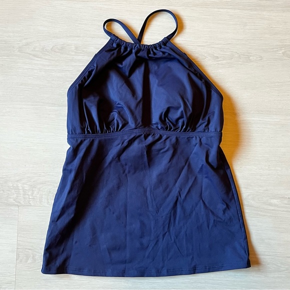 Lands' End Women's Halter Tankini Set High Waist Tummy Control Bottoms Size 8 - Picture 2 of 7